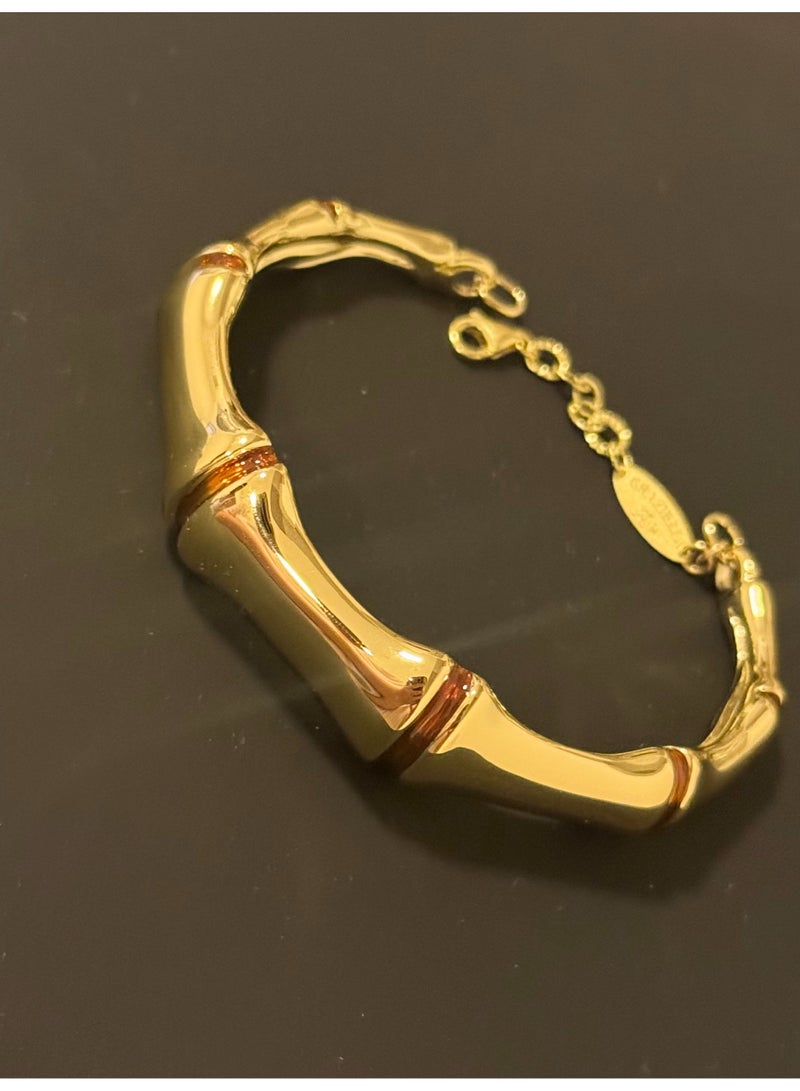 Graziella Braccialini Graziella Bangle, 18k Gold, Bamboo Design - Image 2